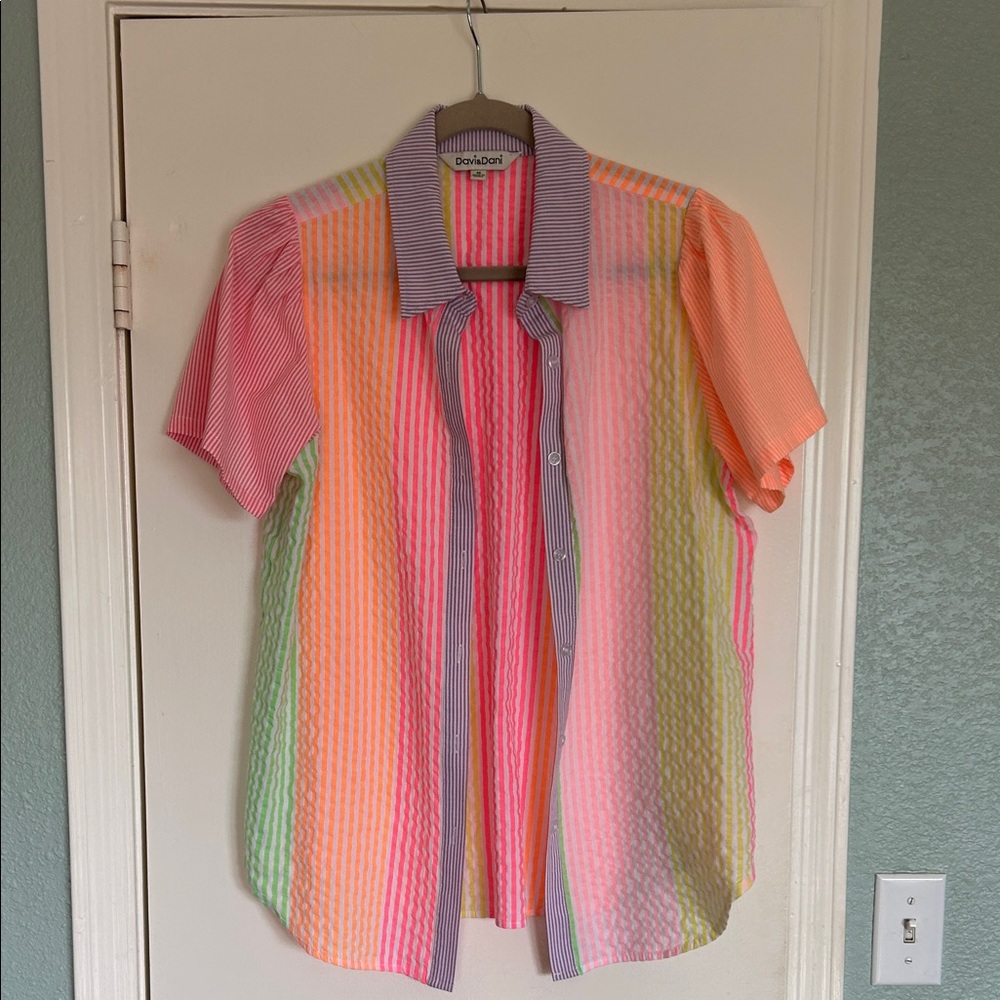 Colorful Striped Button-Up Shirt